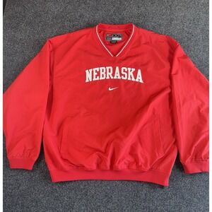 Nike Team Nebraska Cornhuskers Pullover Jacket XXL Red NCAA Windbreaker